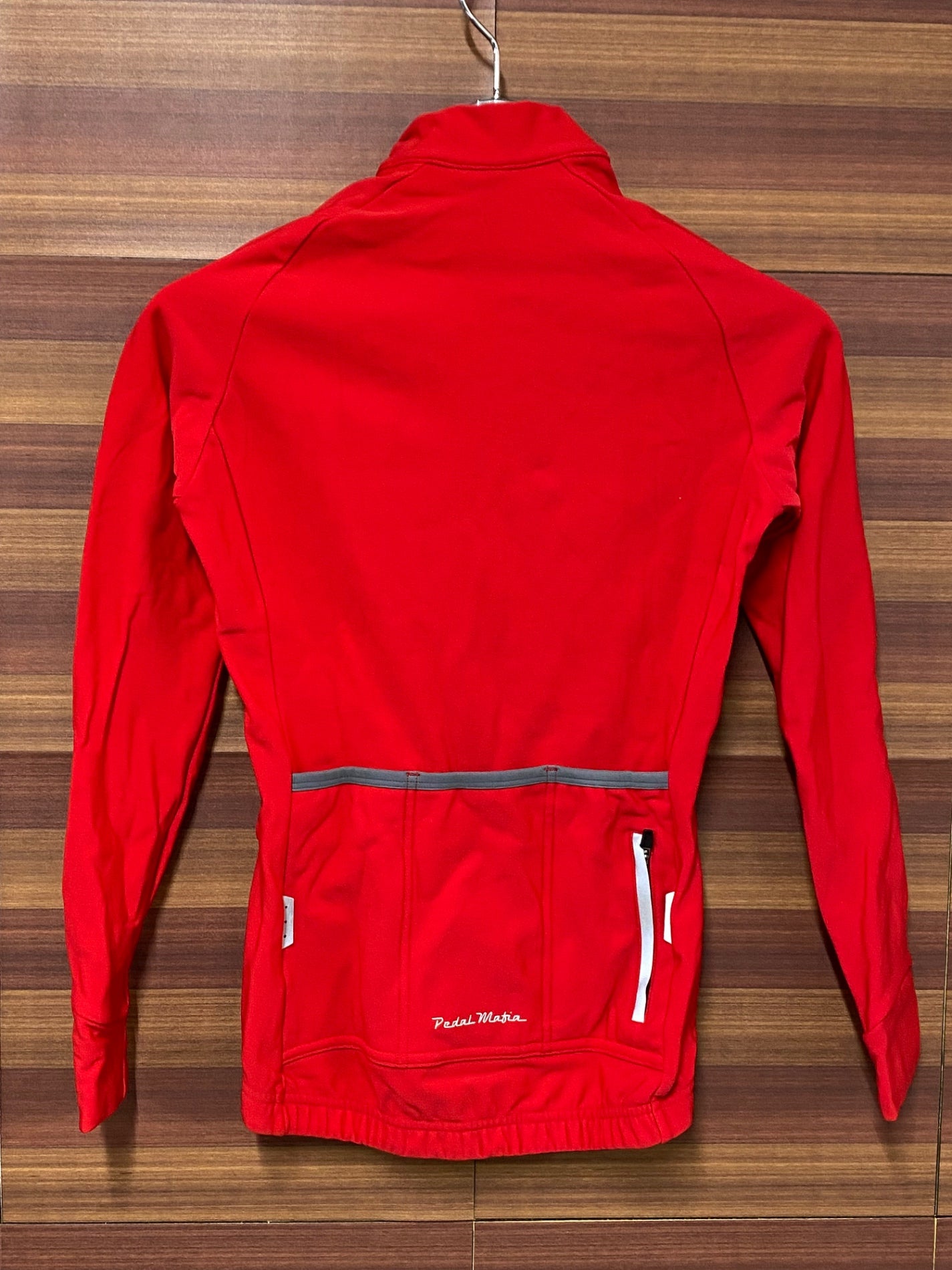 IR085 ペダルマフィア Pedal Mafia 長袖 サイクルジャージ 赤 レディース 2XS 裏起毛