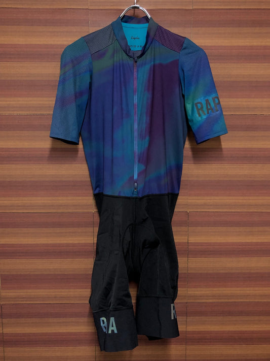 IO040 ラファ Rapha PRO TEAM CRIT AEROSUIT エアロスーツ ワンピース サイクルジャージ 紫緑黒 M