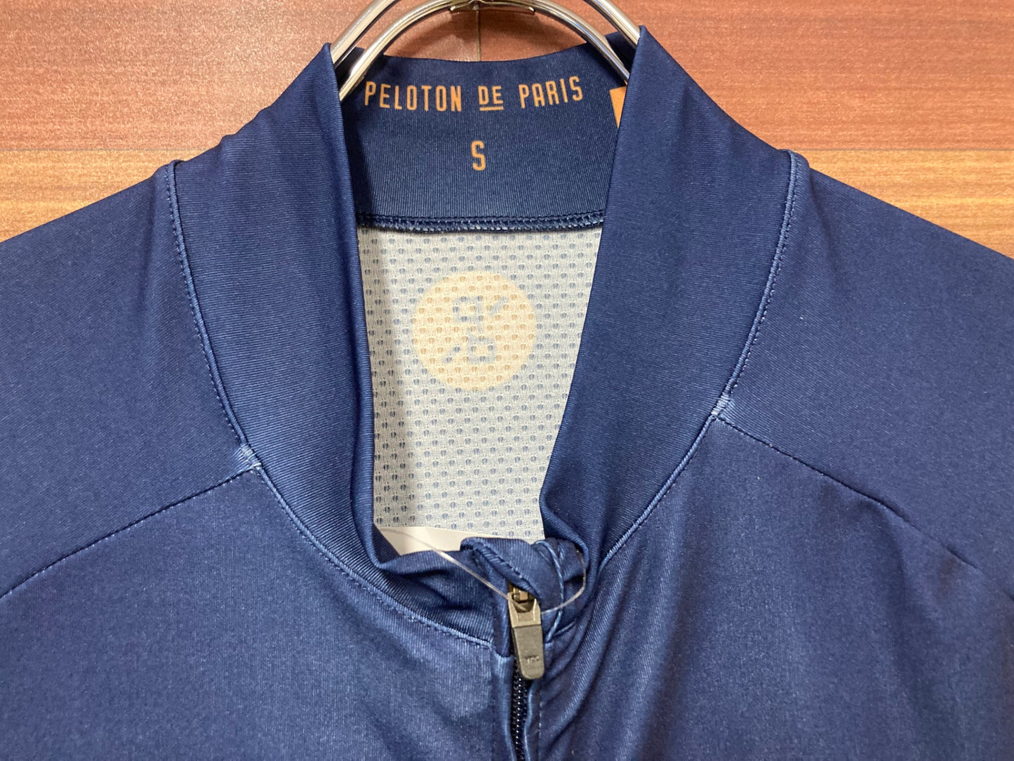 IM346 プロトンドパリ PELOTON DE PARIS 半袖 サイクルジャージ 青 黒 S ※色あせ、タバコ臭あり