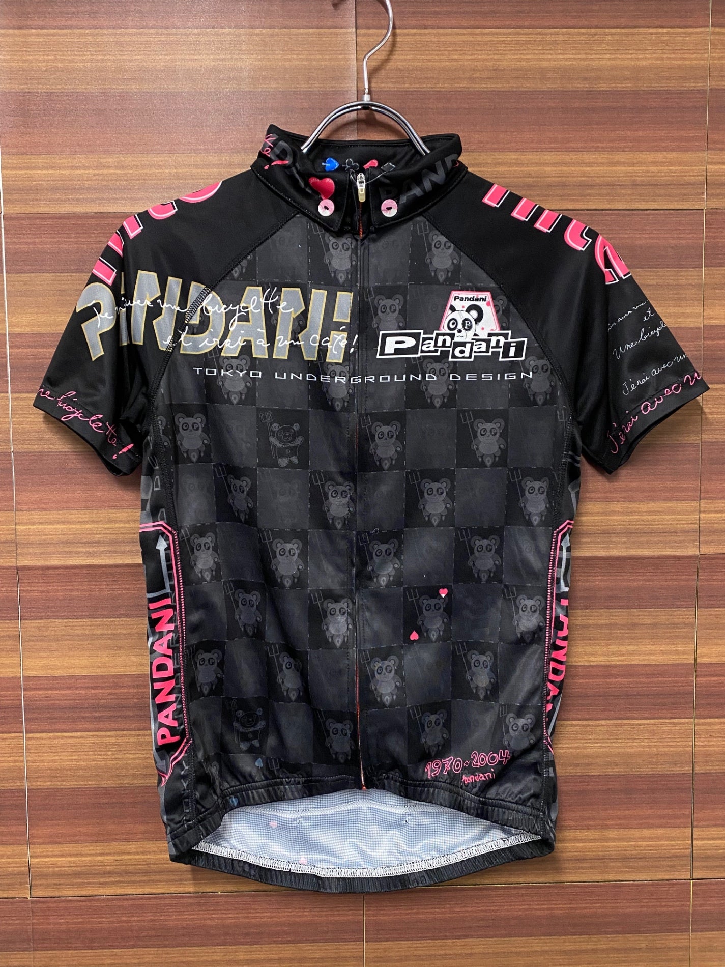 IT125 パンダーニ Pandani 半袖 サイクルジャージ 黒 XS