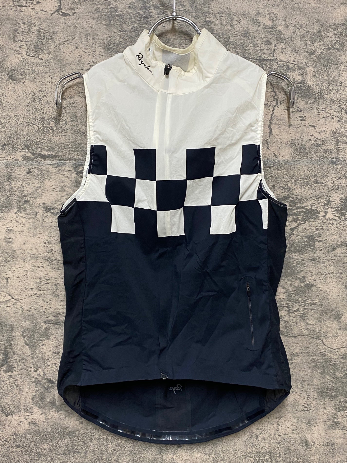 JA549 ラファ Rapha CLASSIC WIND CHECK GILET ジレ サイクルベスト 白 黒 S