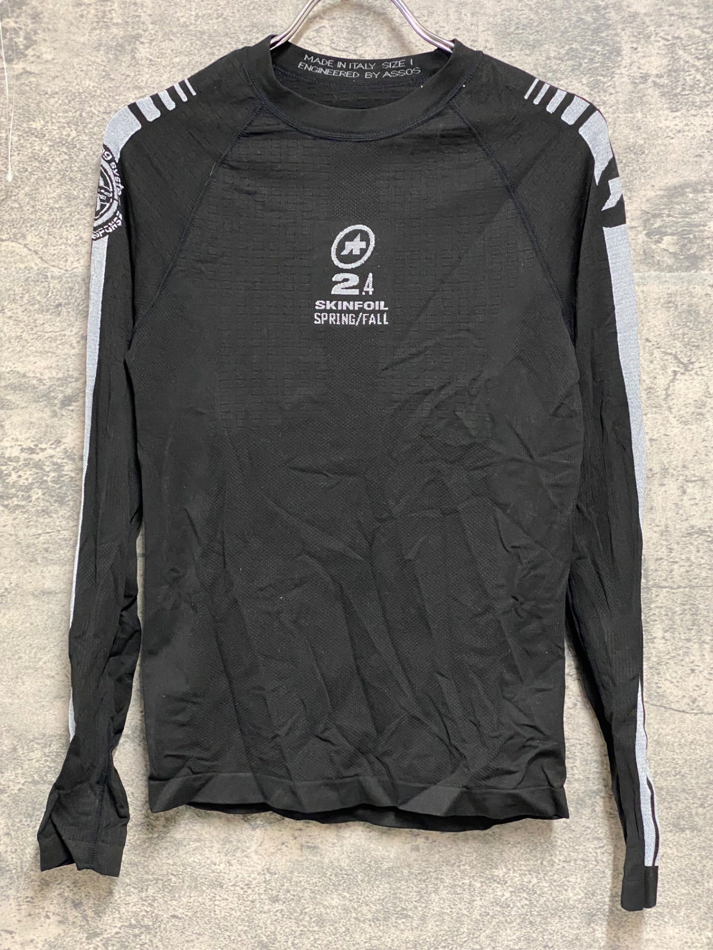 JB296 アソス assos SKINFOIL 2.4 長袖 ベースレイヤー 黒 SIZE1 SPRING/FALL
