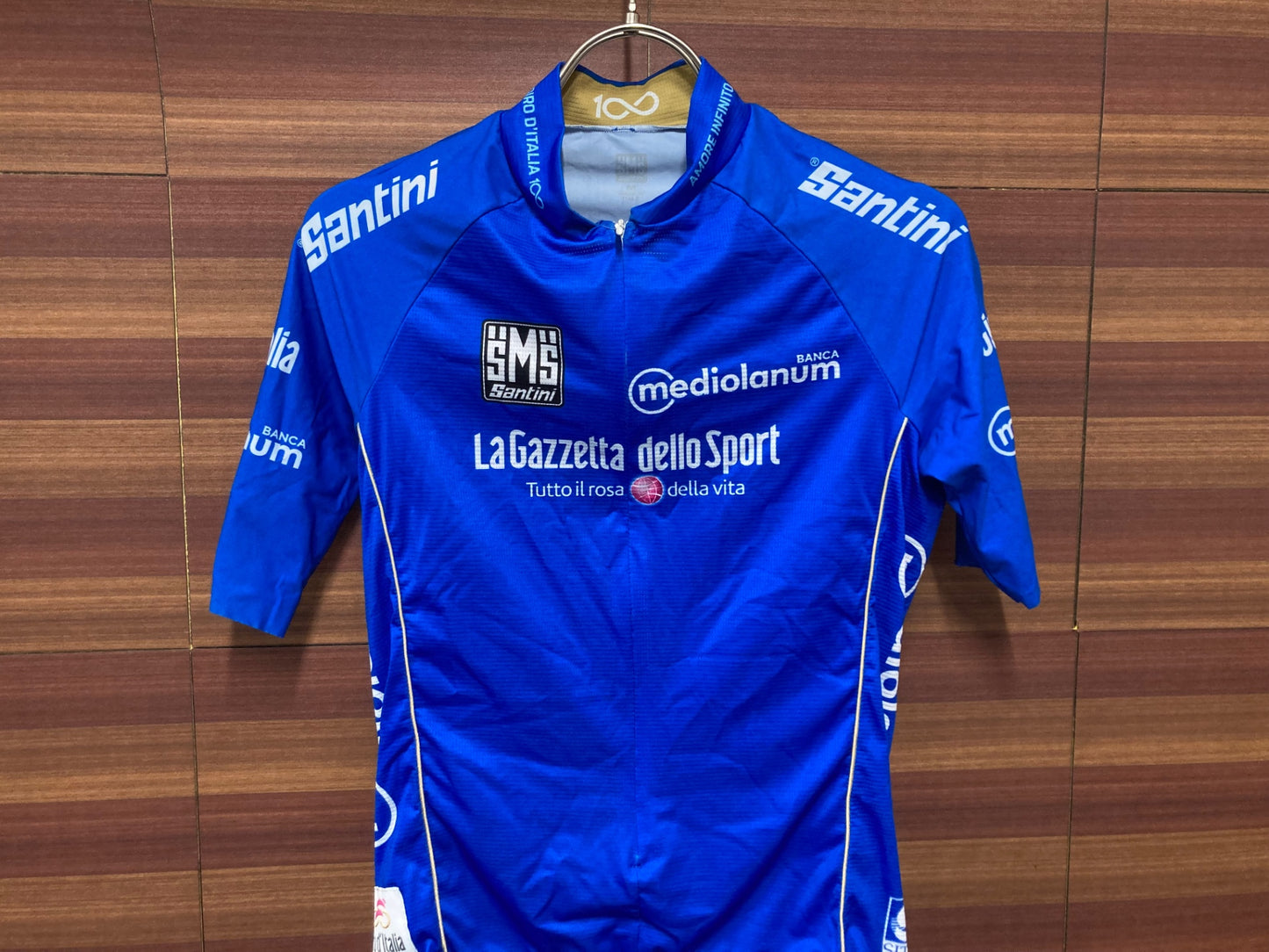 IU818 サンティーニ Santini 半袖 サイクルジャージ 青 レディース M