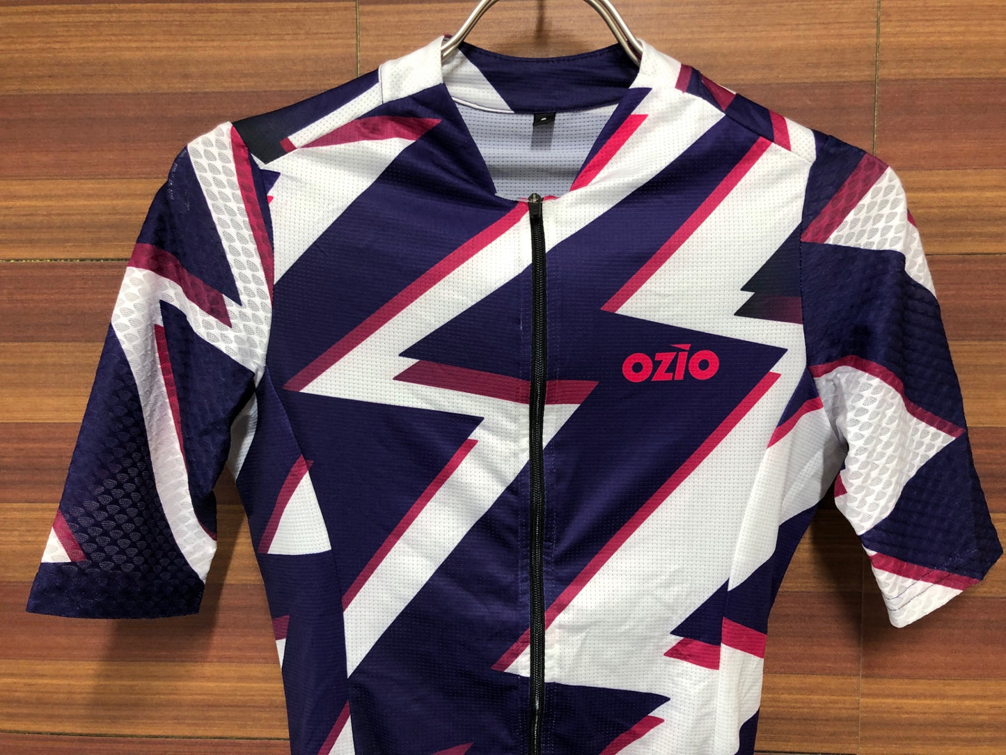 IR070 OZIO 半袖 サイクルジャージ 紫 白 レディース S