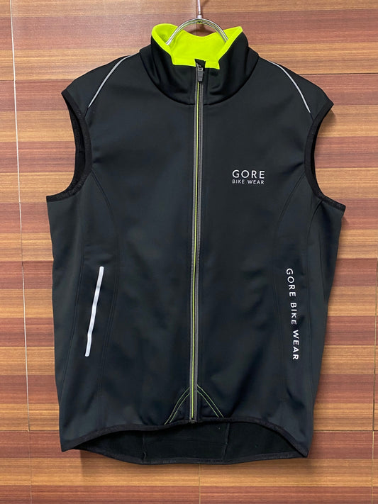 IT348 ゴア バイクウェア GORE BIKE WEAR サイクルベスト ジレ 裏起毛 防風 L 黒黄