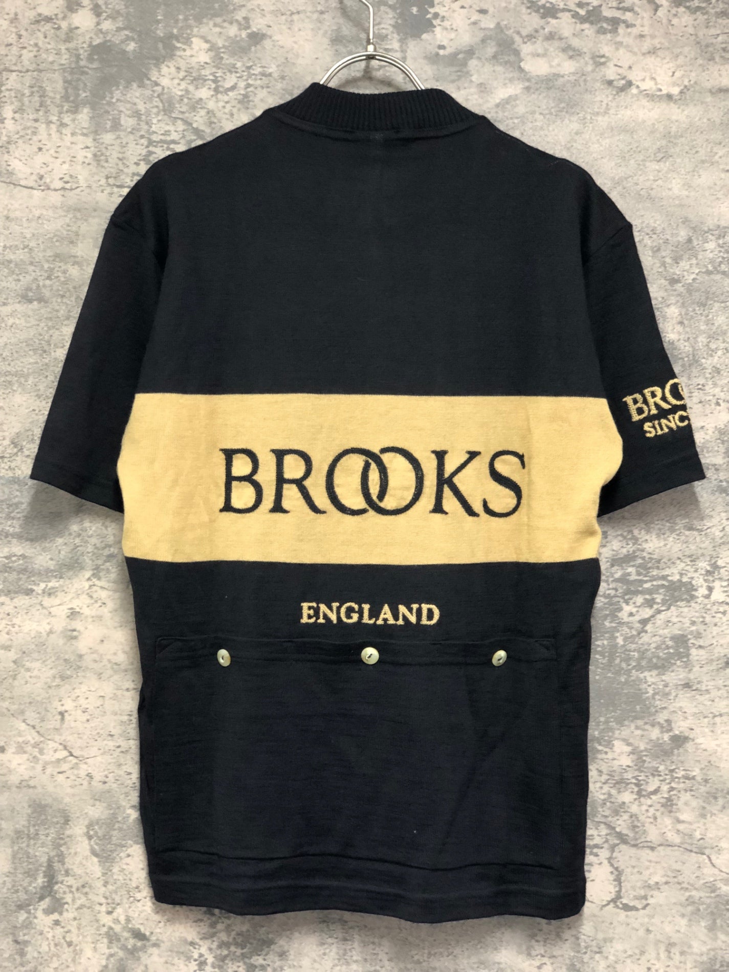 IX733 ブルックス BROOKS Eroica 半袖 サイクルジャージ ウール 黒 S ハーフジップ