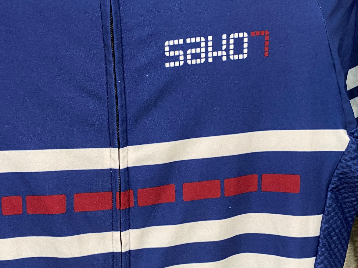 JA541 サコセブン SAKO7 半袖 サイクルジャージ 青 白 S