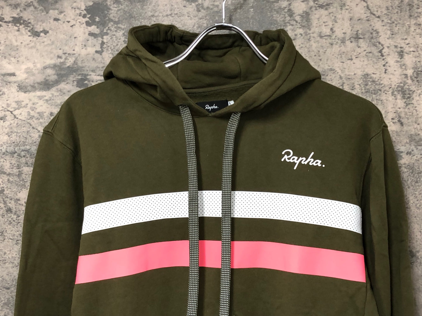 IY368 ラファ Rapha BREVET LOGO HOODIE 長袖 パーカ― カーキ S 裏起毛