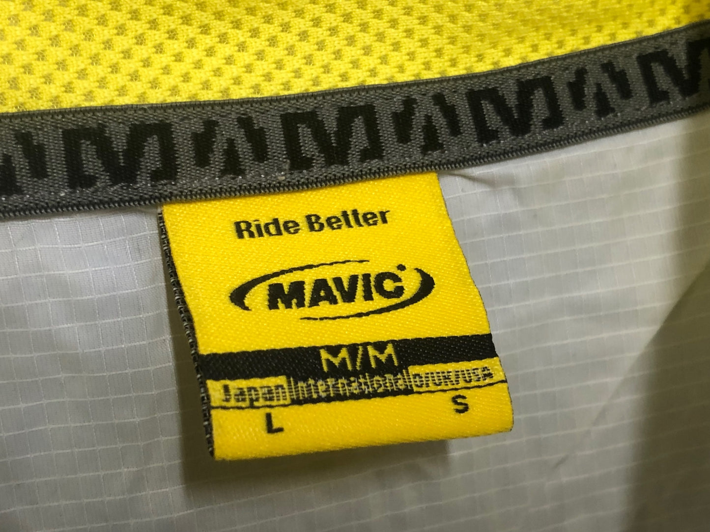 IV340 マヴィック MAVIC 長袖 ウィンドブレーカー 白 黄緑 L