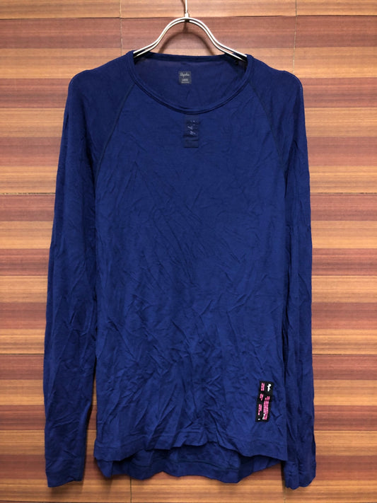 IO479 ラファ Rapha MERINO BASE LAYER 長袖 インナーシャツ 紺 L