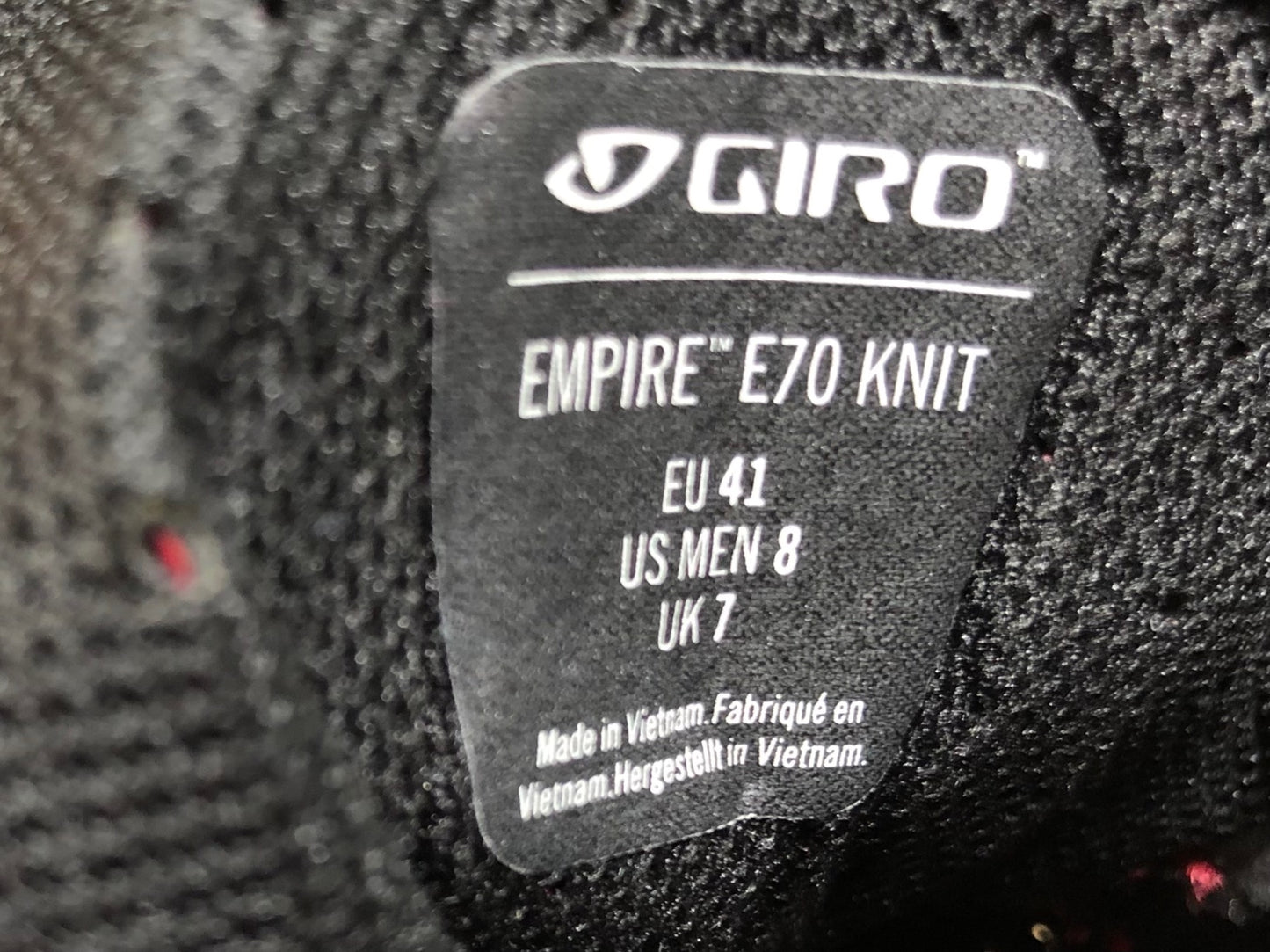 II460 ジロ GIRO エンパイア EMPIRE E70 KNIT ビンディングシューズ SPD-SL 41サイズ 赤 靴紐付属