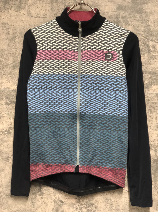 IY188 ドットアウト DOTOUT 長袖 サイクルジャージ 黒 総柄 XS