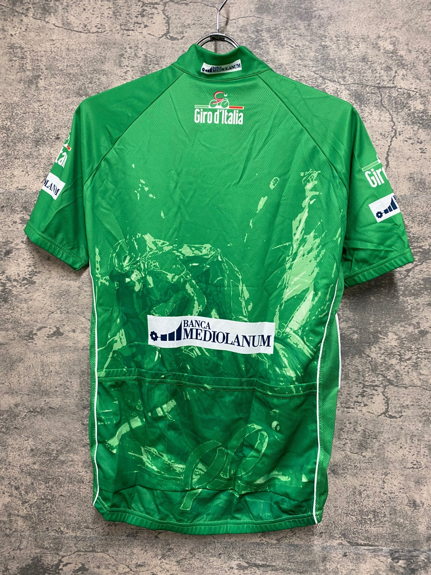 JD294 サンティーニ Santini 半袖 サイクルジャージ 緑 XL ハーフジップ Giro d'Italia 未使用