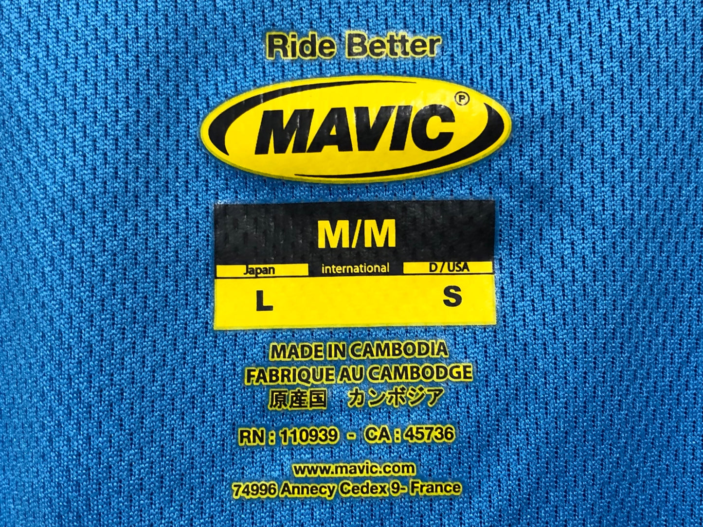 ID326 マヴィック MAVIC 半袖サイクルジャージ 白青 L