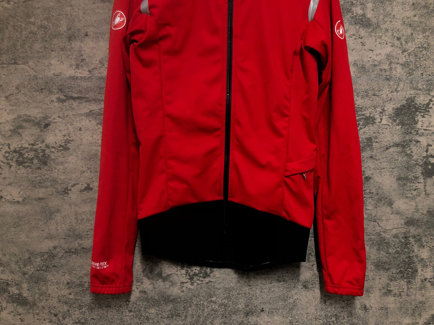 IW602 カステリ CASTELLI ROSSO CORSA 長袖 サイクルジャケット 黒 赤 S GORE-TEX INFINIUM