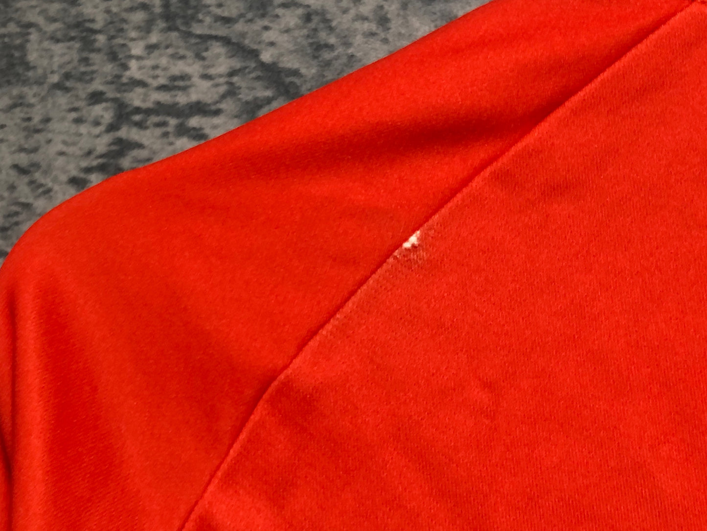 IY175 シマノ SHIMANO 長袖 サイクルジャケット オレンジ 青 S 裏起毛 ※スレ小穴