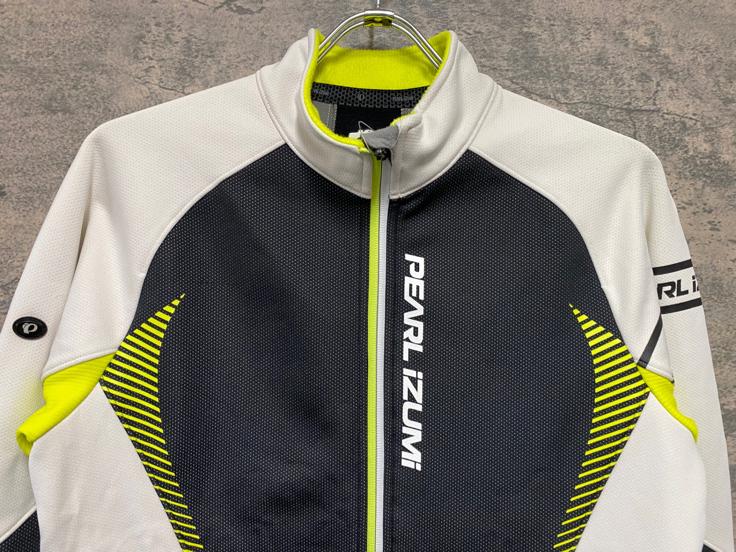 JD075 パールイズミ PEARL iZUMi 長袖 サイクルジャケット 黒 白 L 裏起毛 WINDBREAK