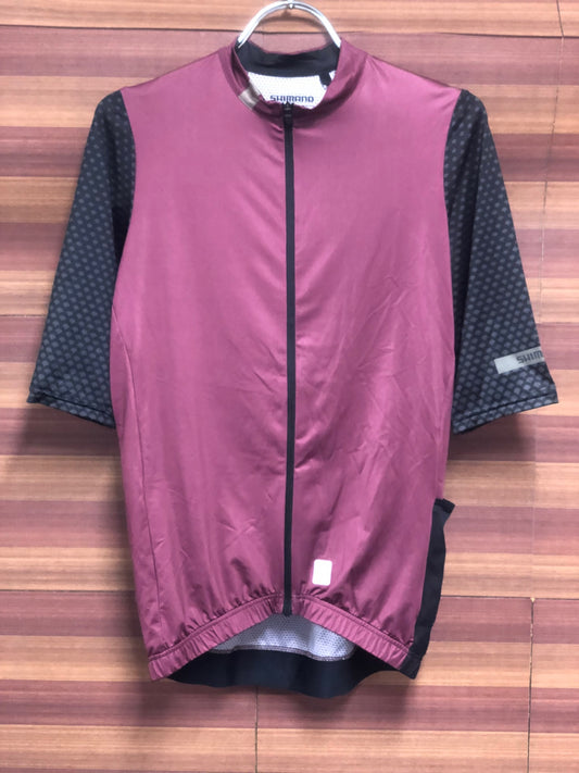 IN414 シマノ SHIMANO 半袖 サイクルジャージ ワインレッド L