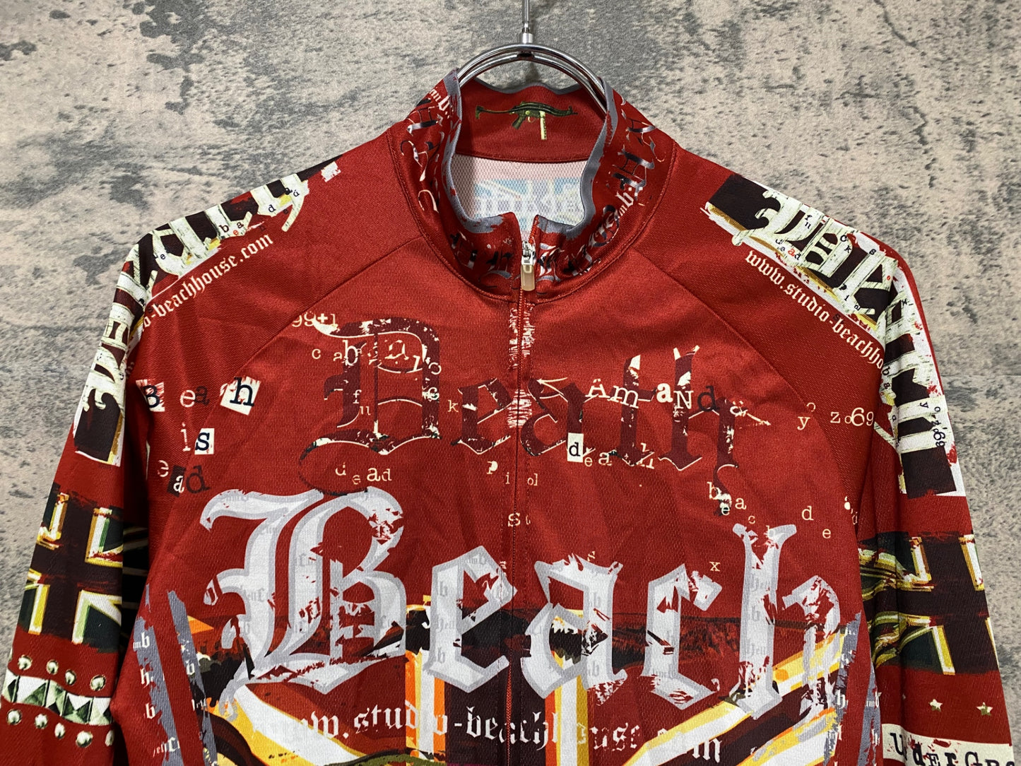 IY634 パンダーニ Pandani 長袖 サイクルジャージ 赤 白 L