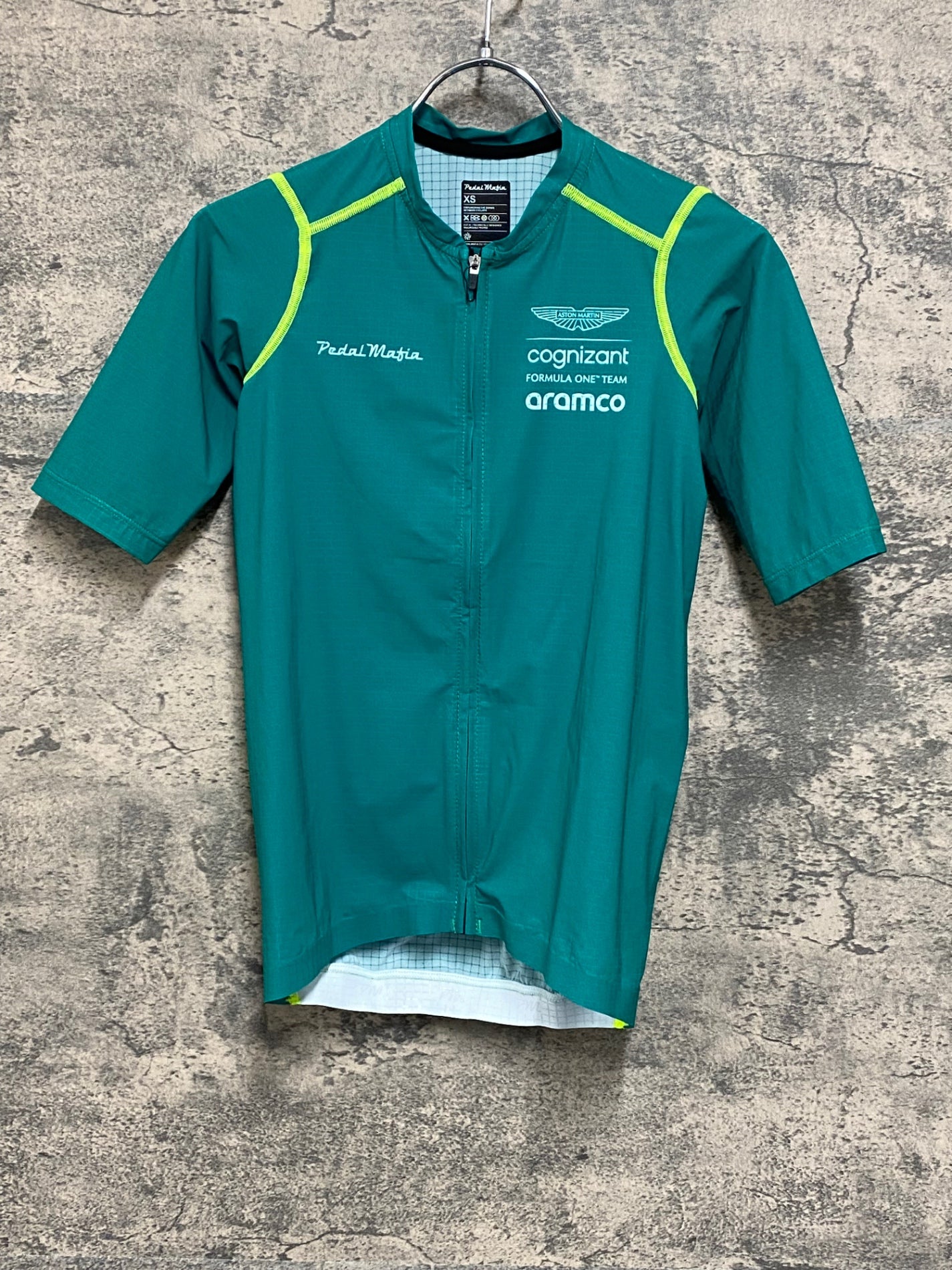 IZ237 ペダルマフィア Pedal Mafia VAPOR JERSEY 半袖 サイクルジャージ 緑 XS ASTON MARTIN