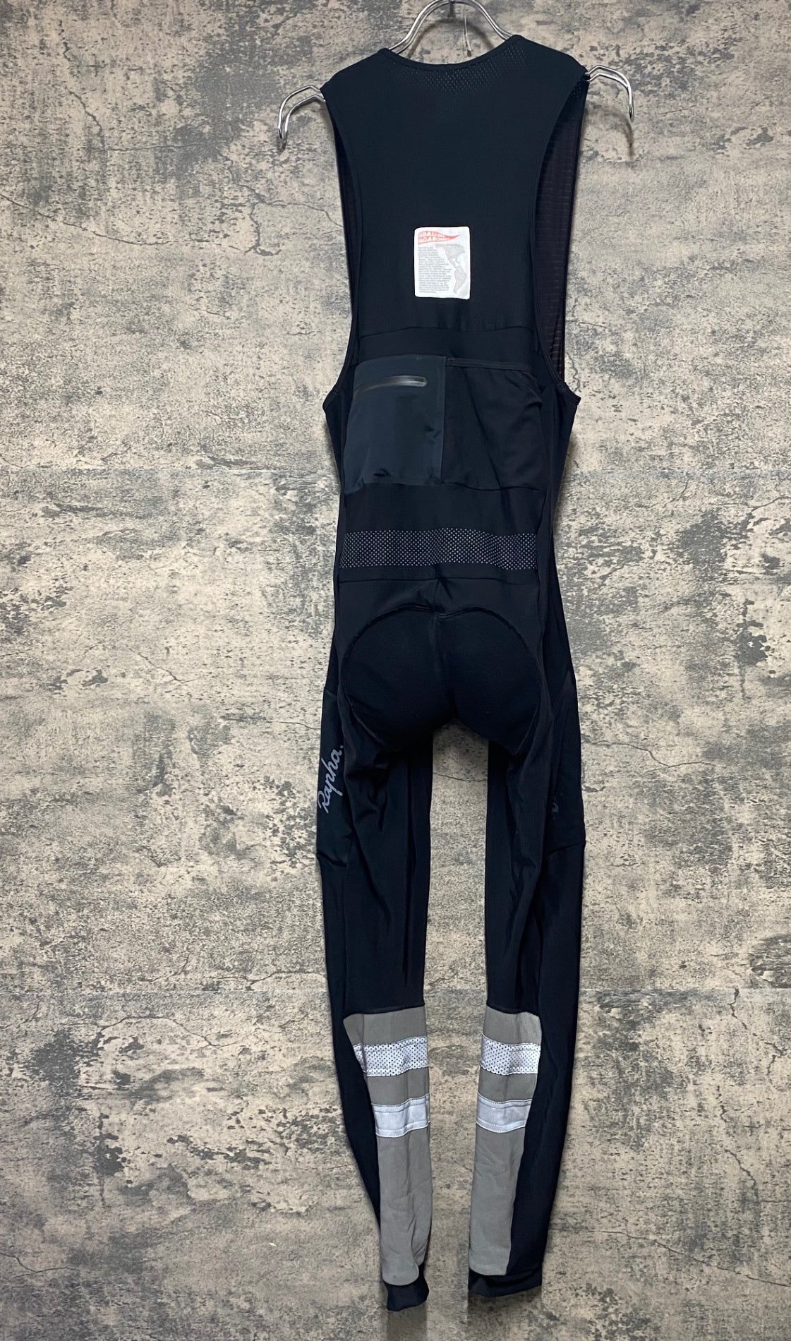 JB672 ラファ Rapha CARGO WINTER TIGHTS WITH PAD カーゴ ビブタイツ 黒 XL 裏起毛 ※パッド擦れ, レフ傷み