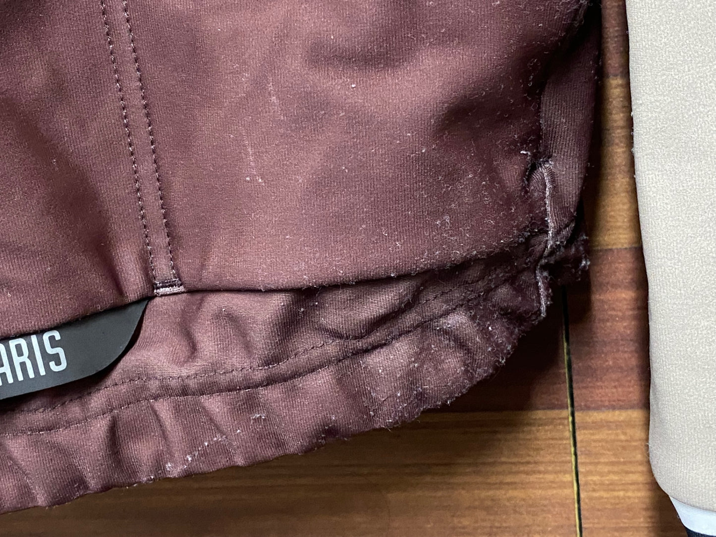 IT395 プロトンドパリ PELOTON DE PARIS 長袖 サイクルジャージ 茶 ベージュ S 裏起毛