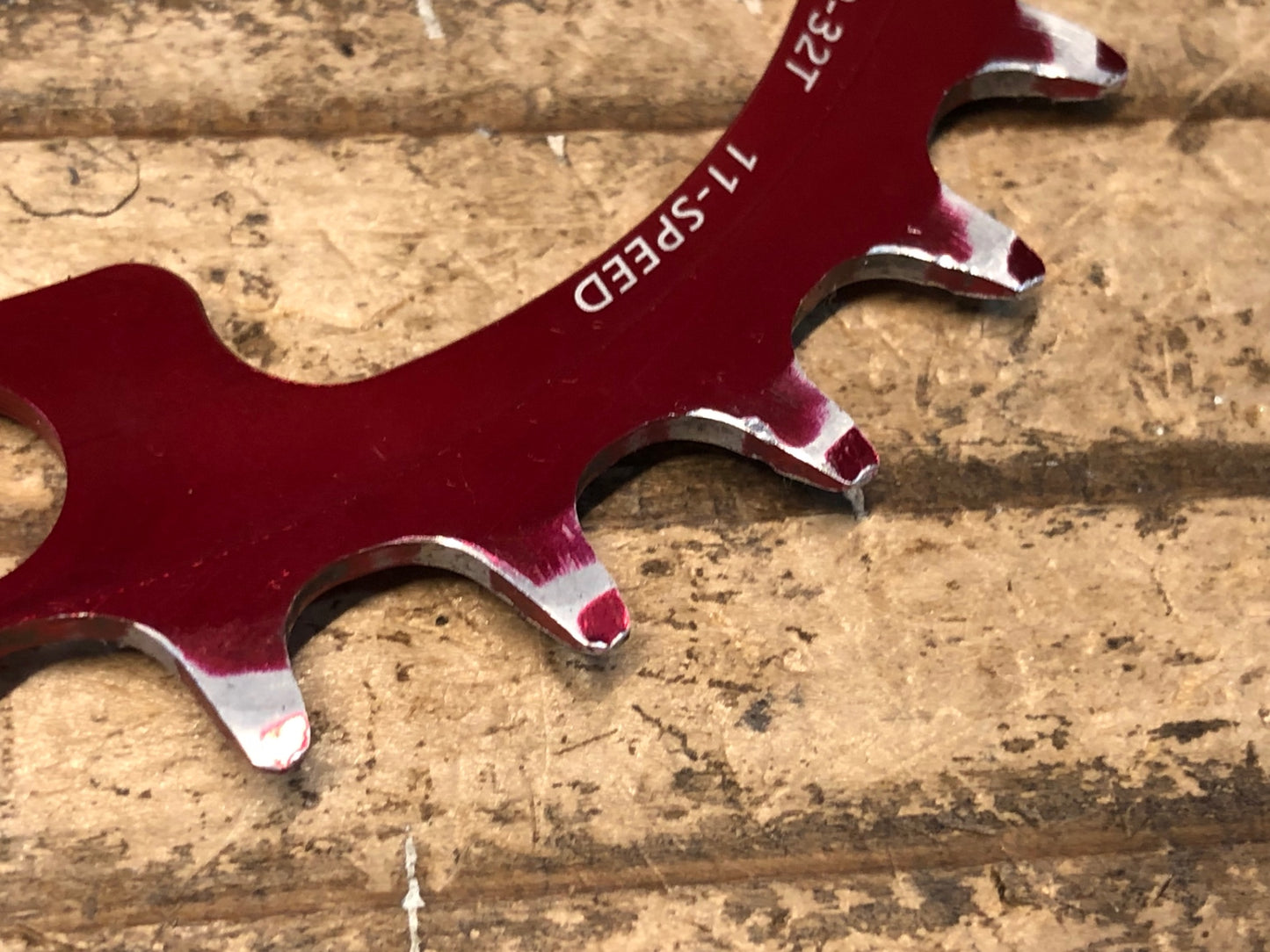 JA579 スギノ Sugino CYCLOID Super Hill Climb CY4-SHC インナー チェーンリング 赤 32T 楕円