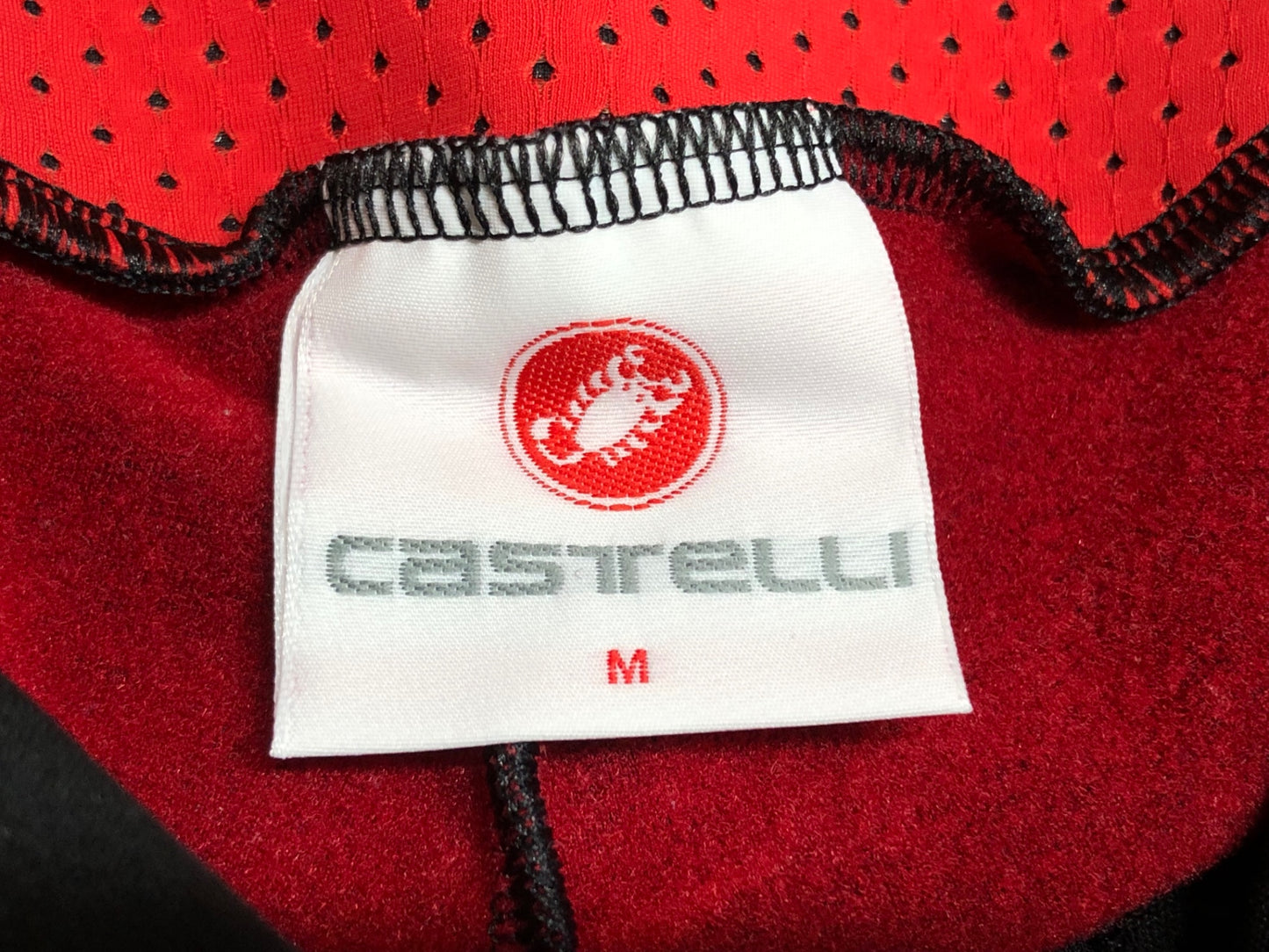 IK420 カステリ CASTELLI ROSSO CORSA ビブタイツ 黒 赤 M 裏起毛