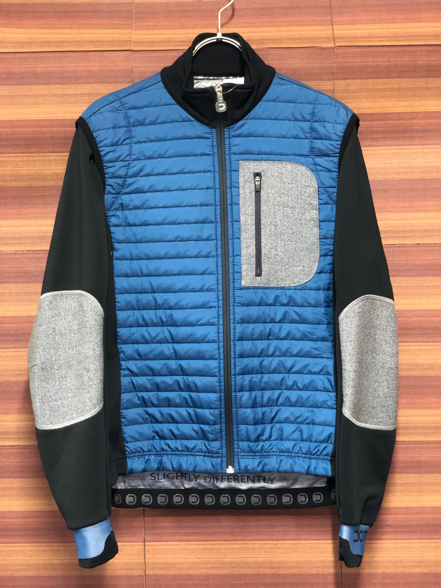 IQ680 ドットアウト DOTOUT 長袖 サイクルジャケット 青 S ダウン