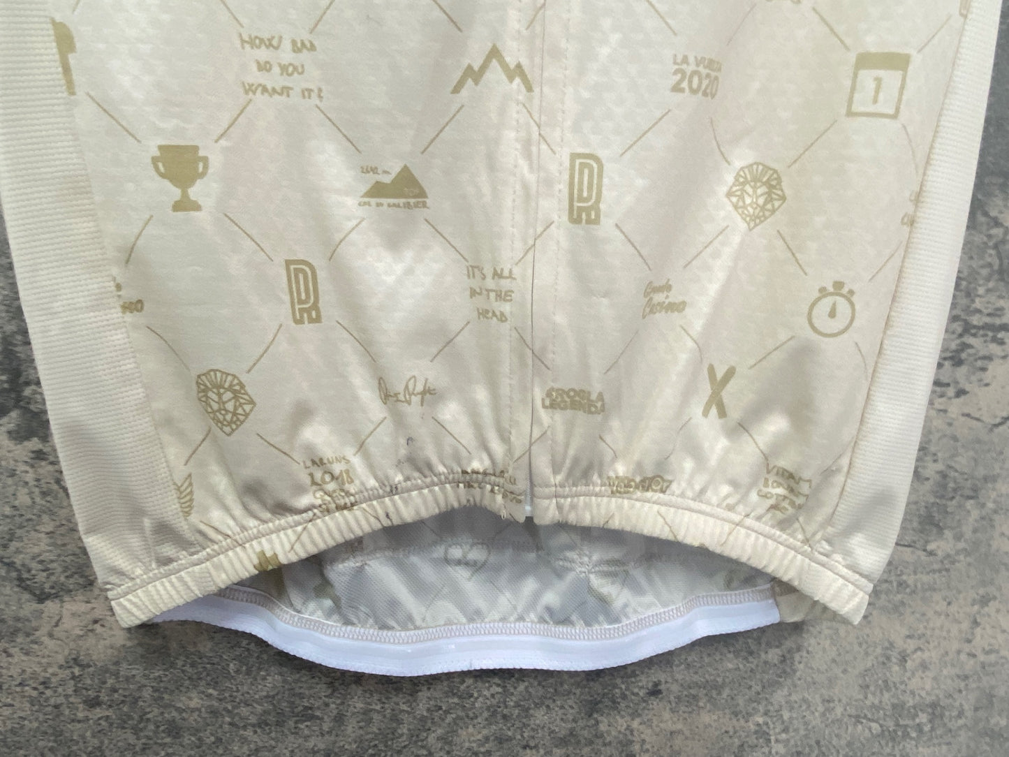 IV586 Primoz roglic Memory Web Cycling Jersey Gold 半袖サイクルジャージ ベージュ M