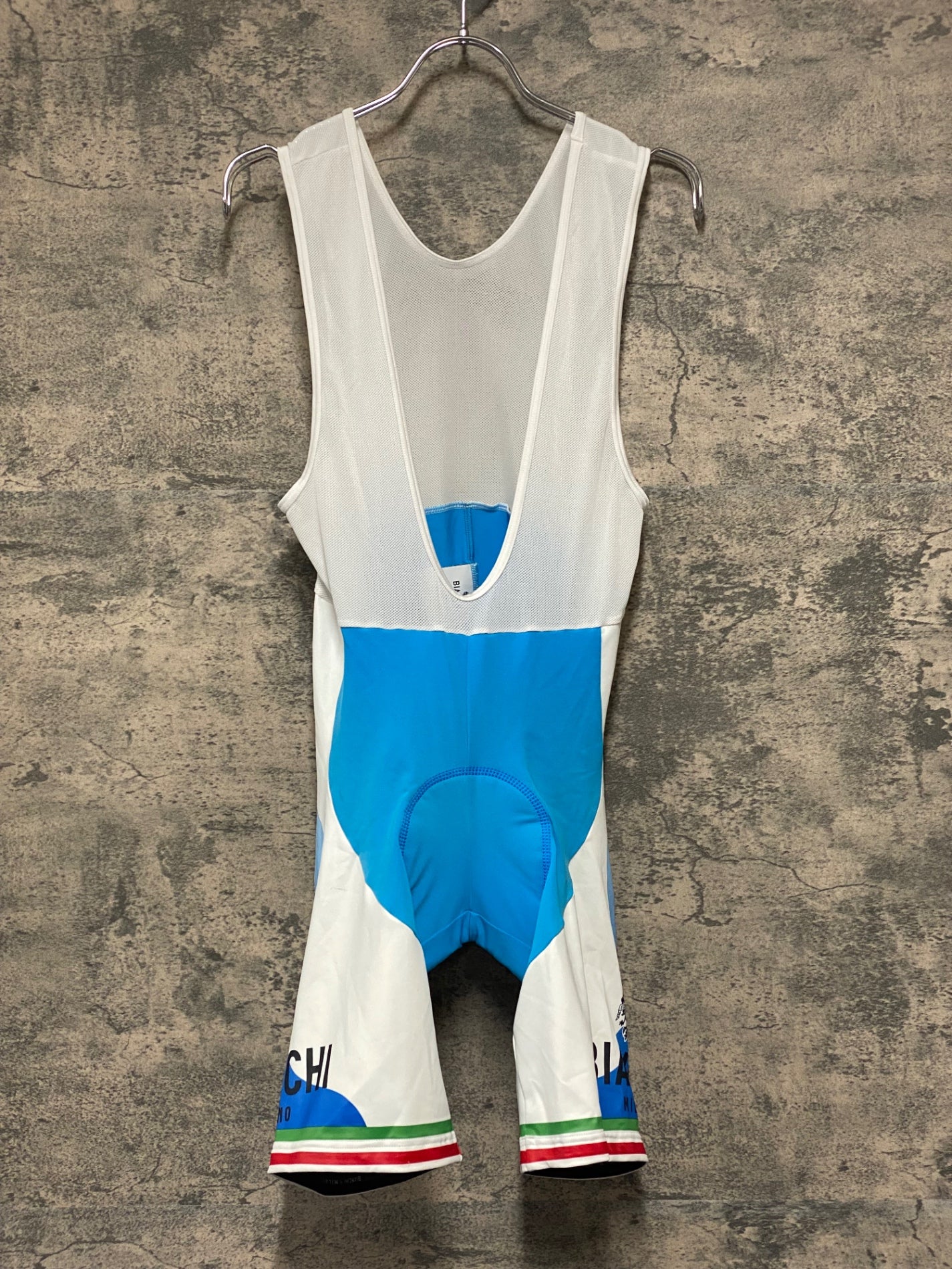 JB689 ビアンキ BIANCHI 半袖 サイクルジャージ ビブショーツ 上下セット 半袖 白/青 XL