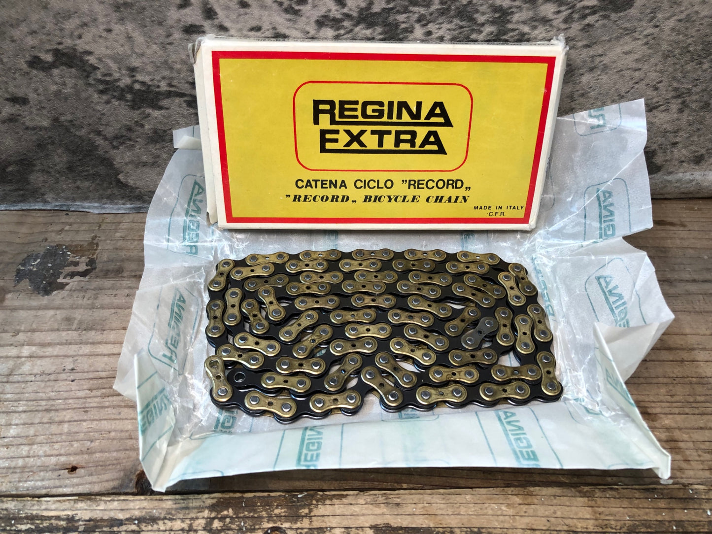 IO832 レジナ REGINA EXTRA RECORD ORO DRILLED チェーン 116L 未使用