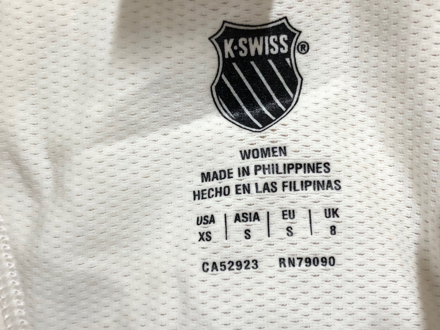 IO335 K-SWISS レディース トライアスロンジャージ 白 S