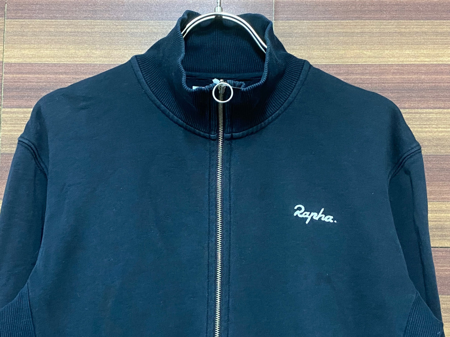 HU044 ラファ Rapha ロゴトラックジャケット LOGO TRACK JACKET 長袖 黒 XS ※スレ