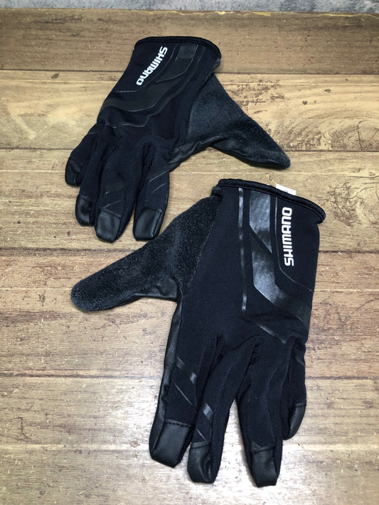 JB353 シマノ SHIMANO 長指 グローブ 黒 M 裏起毛