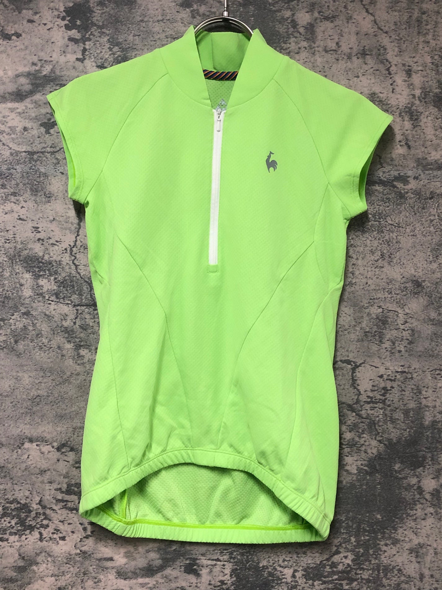 IW601 ルコックスポルティフ le coq sportif 半袖 サイクルジャージ 黄緑 M