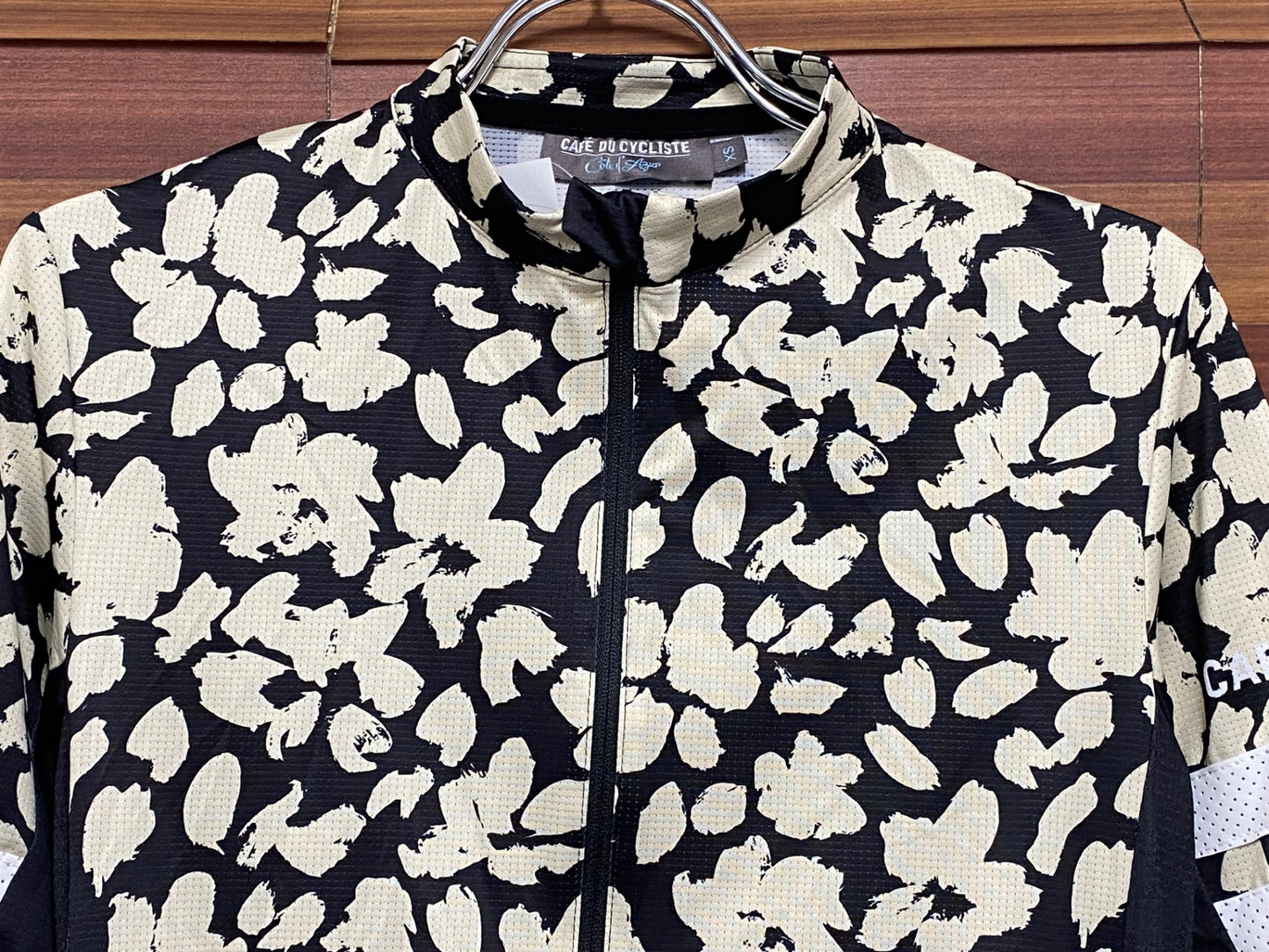 IU267 カフェドシクリステ Cafe du Cycliste FLORIANE Man 半袖 サイクルジャージ 黒 白 XS