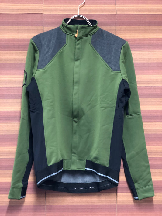 IO991 イザドア Isadore 裏起毛 長袖 サイクルジャケット オリーブ S 背面 わずかにロゴ剥がれあり