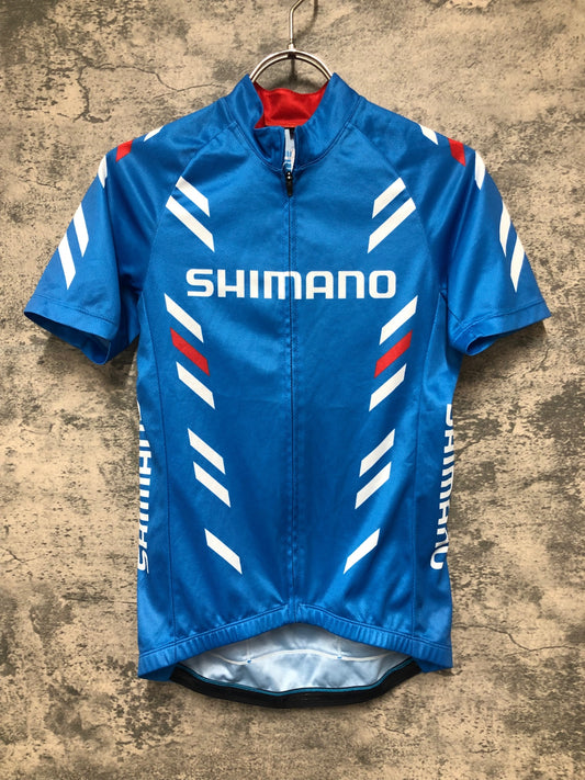 IY173 シマノ SHIMANO 半袖 サイクルジャージ 青 S ※背面ポケット内汚れ