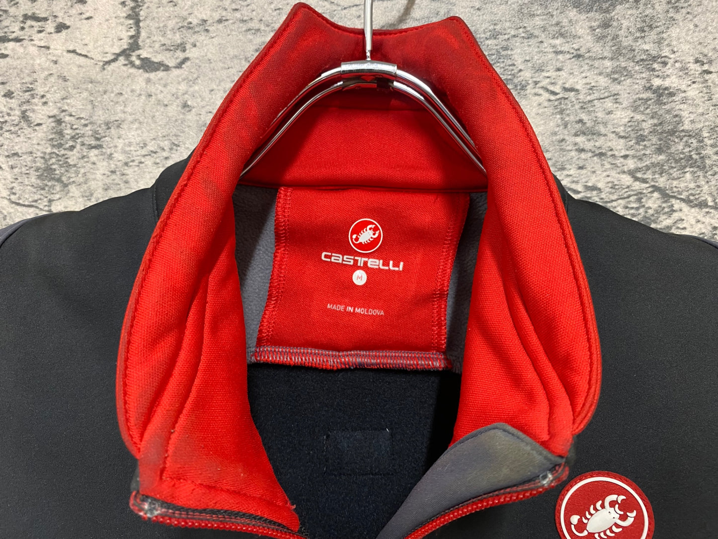 JC154 カステリ CASTELLI 長袖 サイクルジャケット 黒 M 裏起毛 ※スレ大