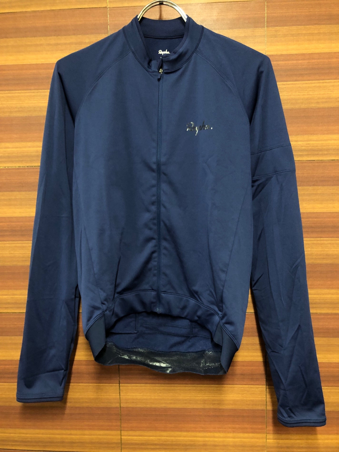 IM976 ラファ Rapha MEN'S LONG SLEEVE CORE JERSEY 長袖 サイクルジャージ 紺 S 裏起毛