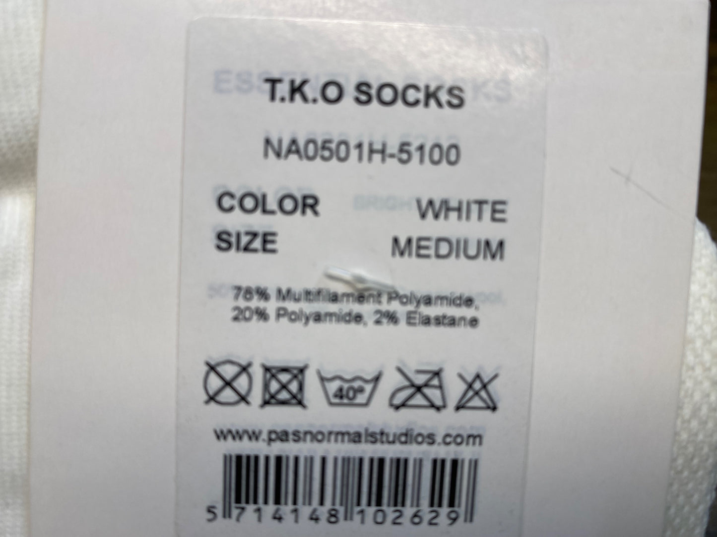 JD969 パスノーマルスタジオ PAS NORMAL STUDIOS T.K.O. SOCKS ソックス 白 M