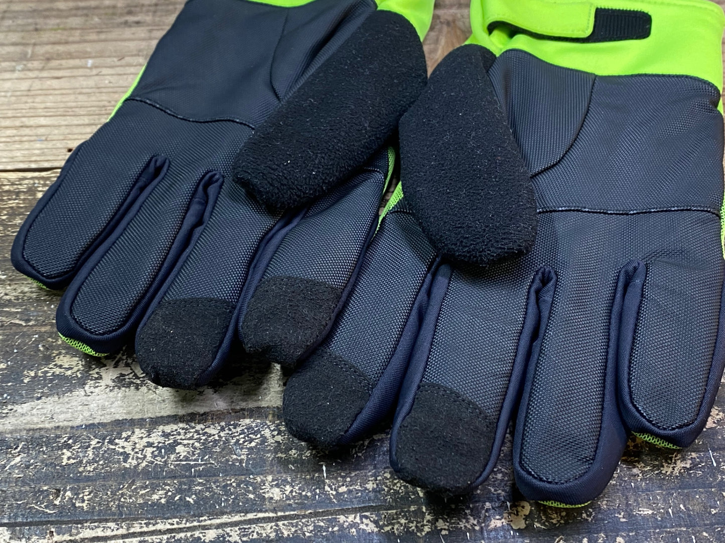 JC537 ジャイアント GIANT 長指 ウィンターグローブ 黄緑 XL 裏起毛