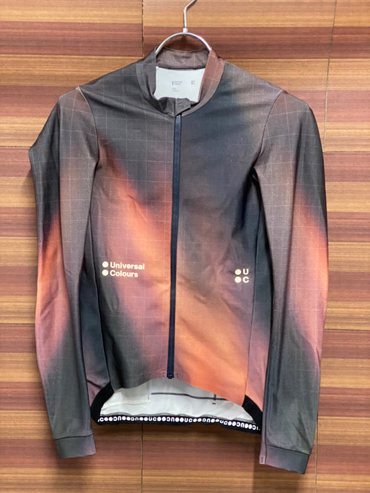 IU272 ユニバーサルカラーズ Universal Colours 長袖 サイクルジャージ 茶 XS 裏起毛