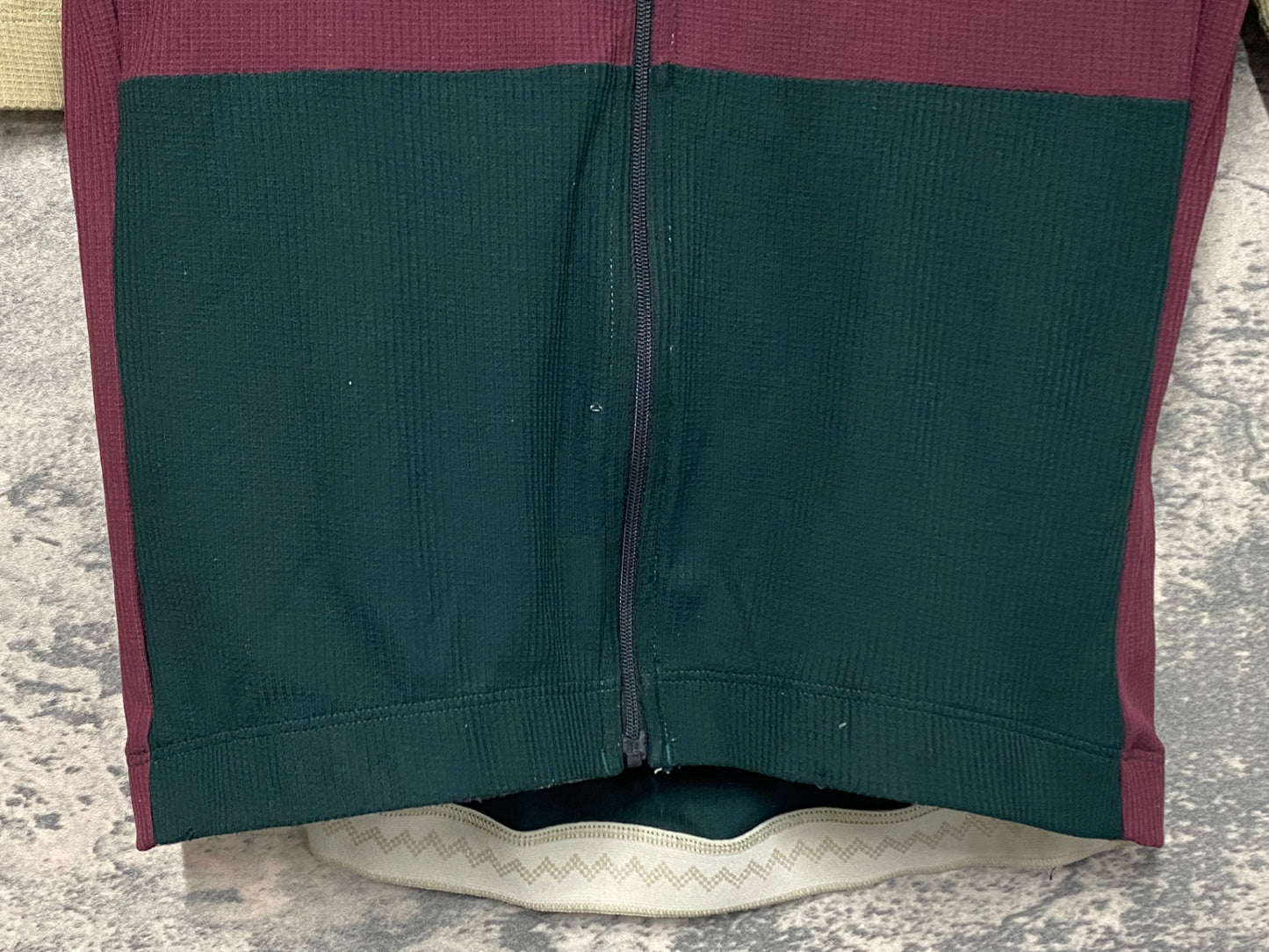 IZ142 イザドア Isadore 半袖 サイクルジャージ カーキ バーガンディ S