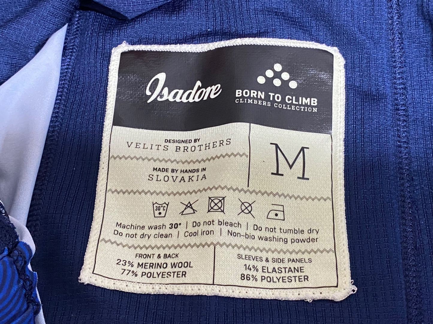 JC087 イザドア Isadore CLIMBERS JERSEY ALBULA 半袖 サイクルジャージ ネイビー M