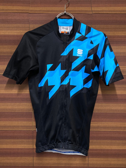 IN528 スポーツフル Sportful 半袖 サイクルジャージ 黒 青 XS
