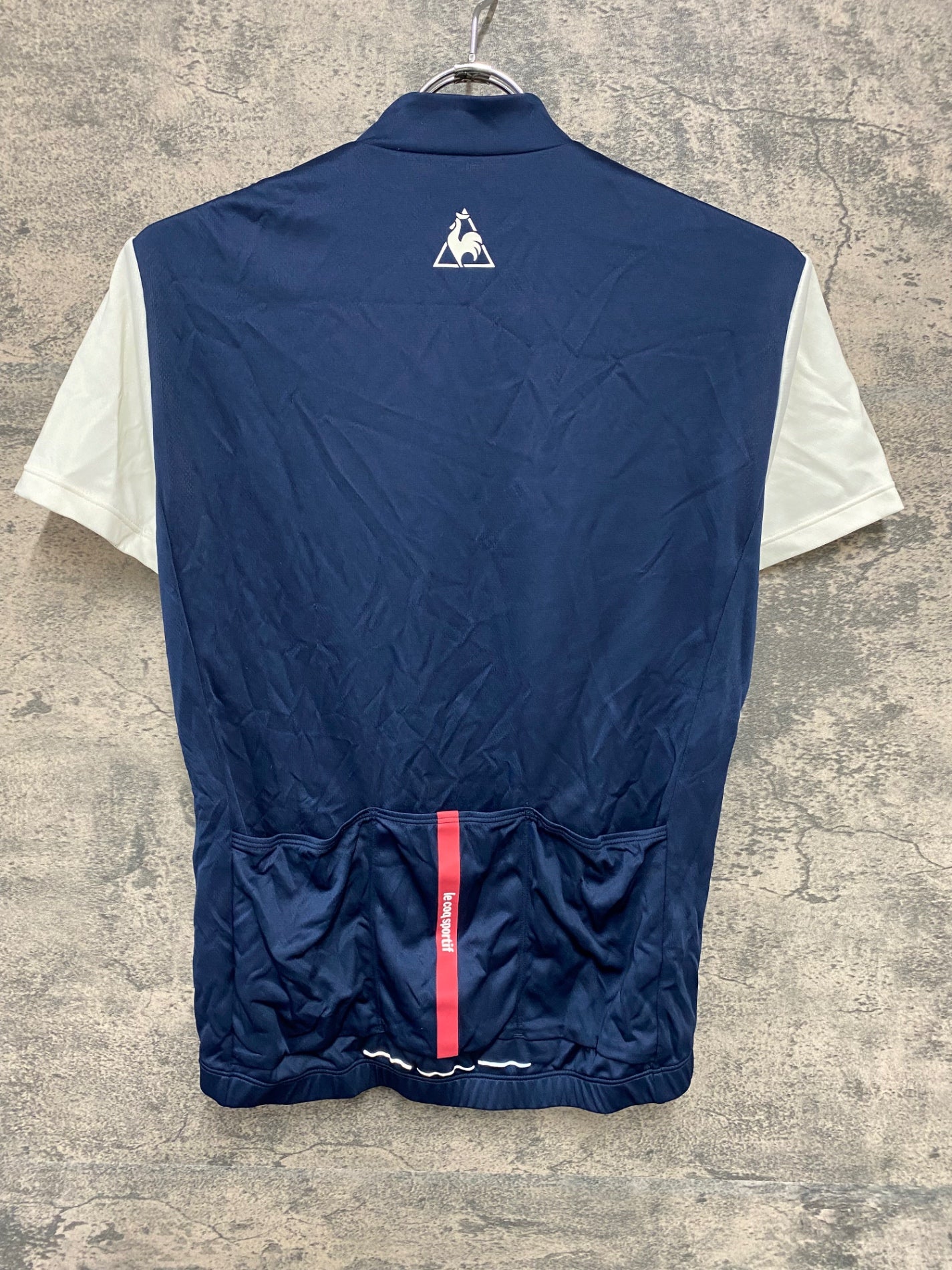 IY971 ルコックスポルティフ le coq sportif 半袖 サイクルジャージ 紺 白 M ハーフジップ