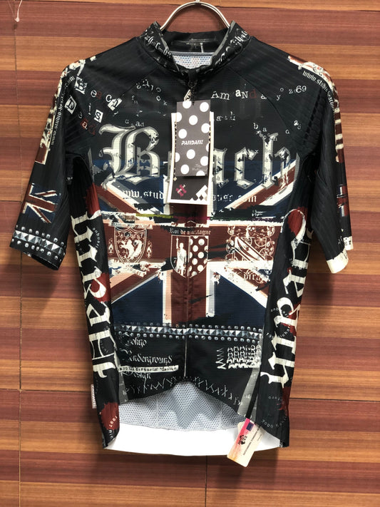 IQ226 パンダーニ PANDANI 半袖 サイクルジャージ 黒 茶 S エアロスリーブ