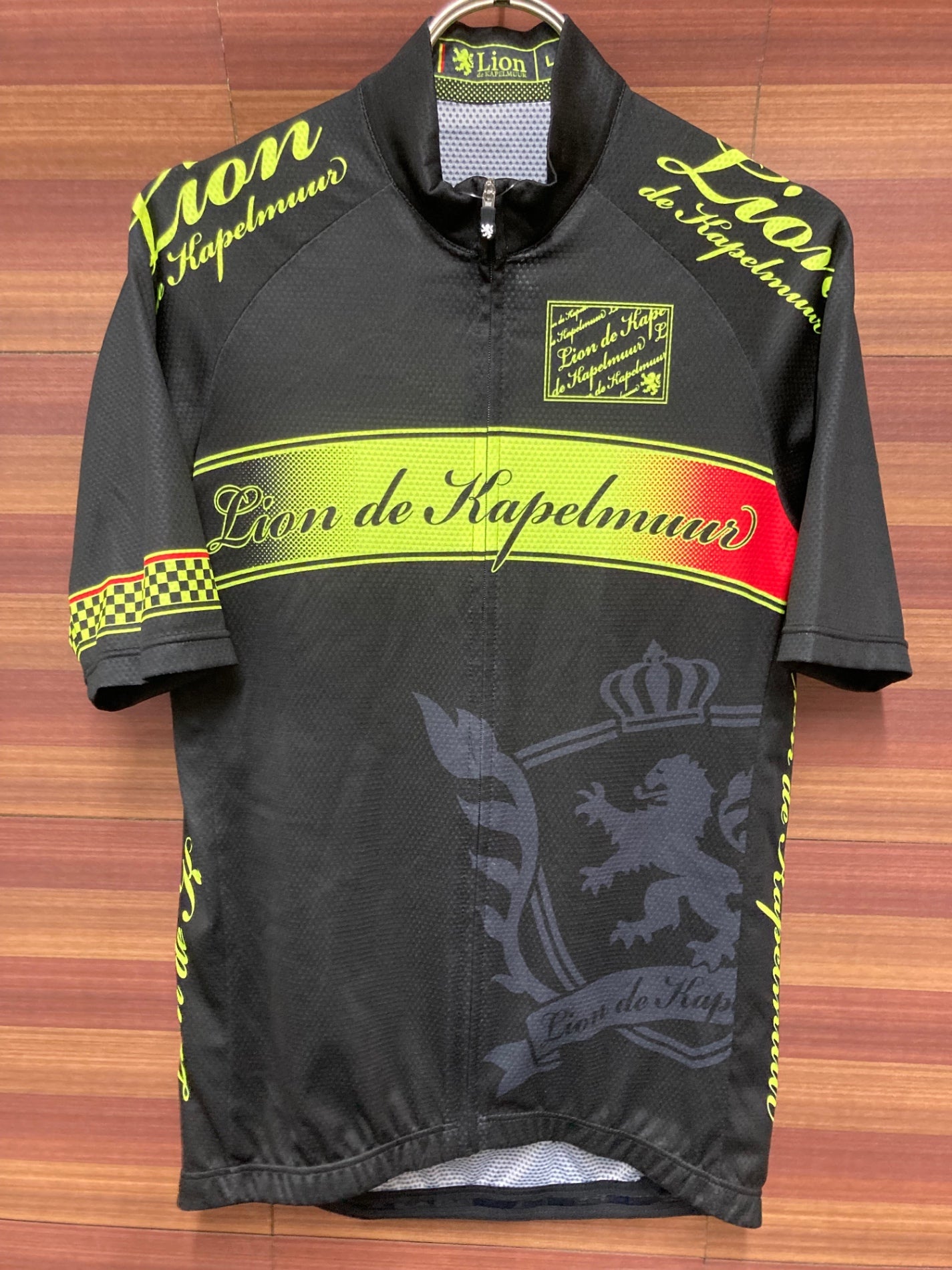 IU669 リオンドカペルミュール LION DE KAPELMUUR 半袖 サイクルジャージ 黒 L